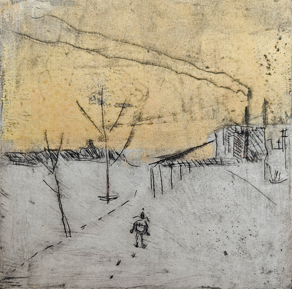 19. Min skolväg, grafik, Randi Leirnes