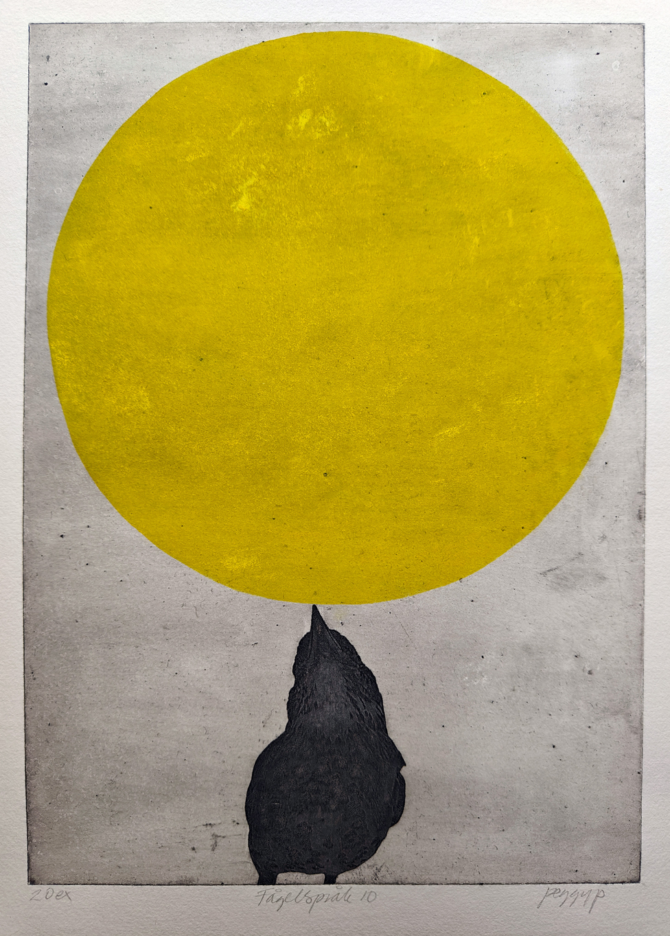 11. Fågelspråk 10, grafik, Peggy Palmstedt