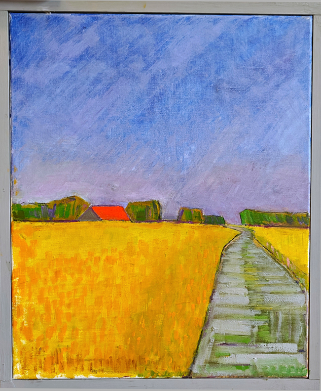 9. Landskap, oljemålning, Rolf Hallqvist