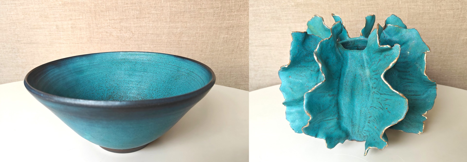 3. Skål och vas, stengods, Elisabeth Naess