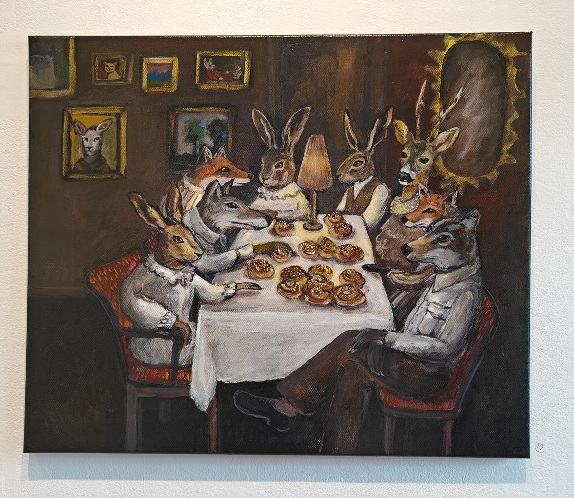 11. "Nära intill - återträff", målning, Åsa Nyberg Botshinda
